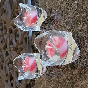 Decorative glass candle holder for tea candles, themed glass beads or ot…